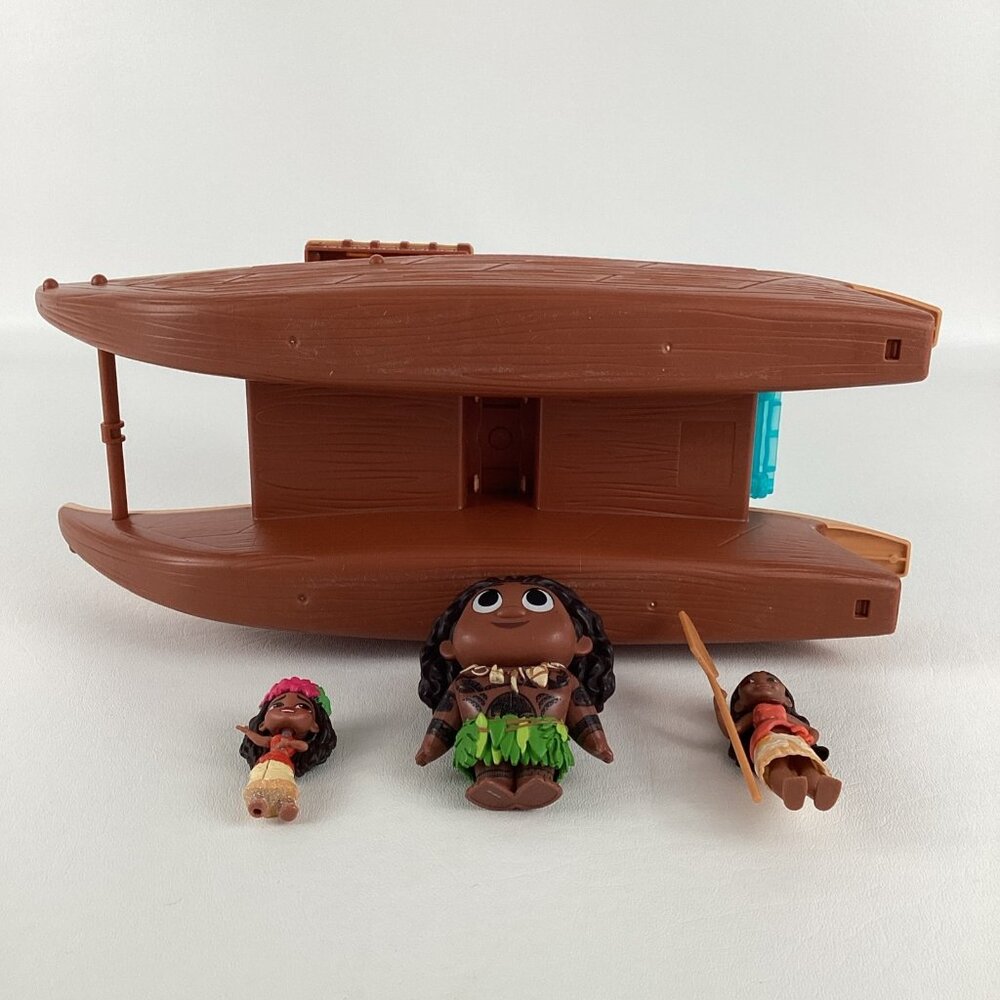 Disney Moana's Adventure Canoe Playset Mini Action Figures Maui Mattel 2024 Toy - Picture 9 of 10